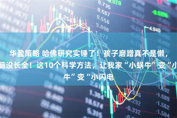 华盈策略 哈佛研究实锤了！孩子磨蹭真不是懒，是大脑没长全！这10个科学方法，让我家“小蜗牛”变“小闪电